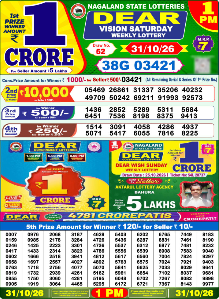lottery sambad 31.10.2026